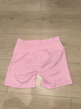 Pink Ribbed Women’s Athletic Shorts